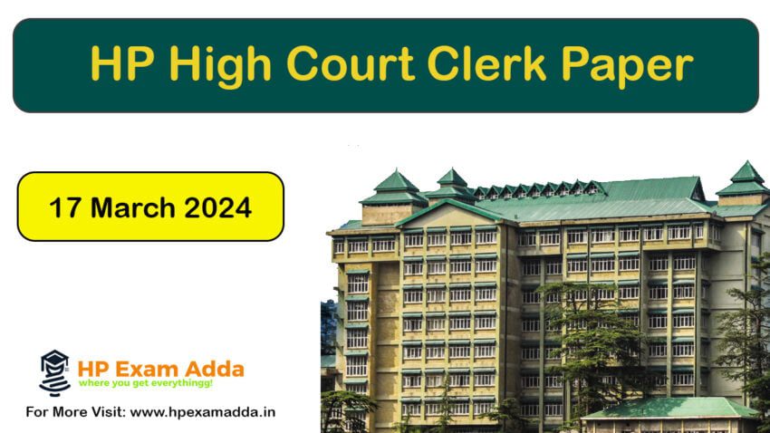 HP High Court Clerk Question Paper