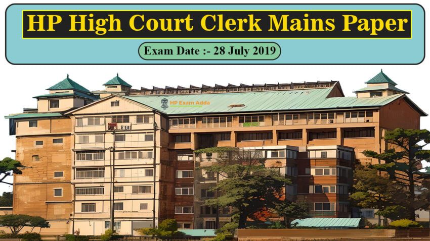 HP High Court Clerk Mains Question Paper 2019